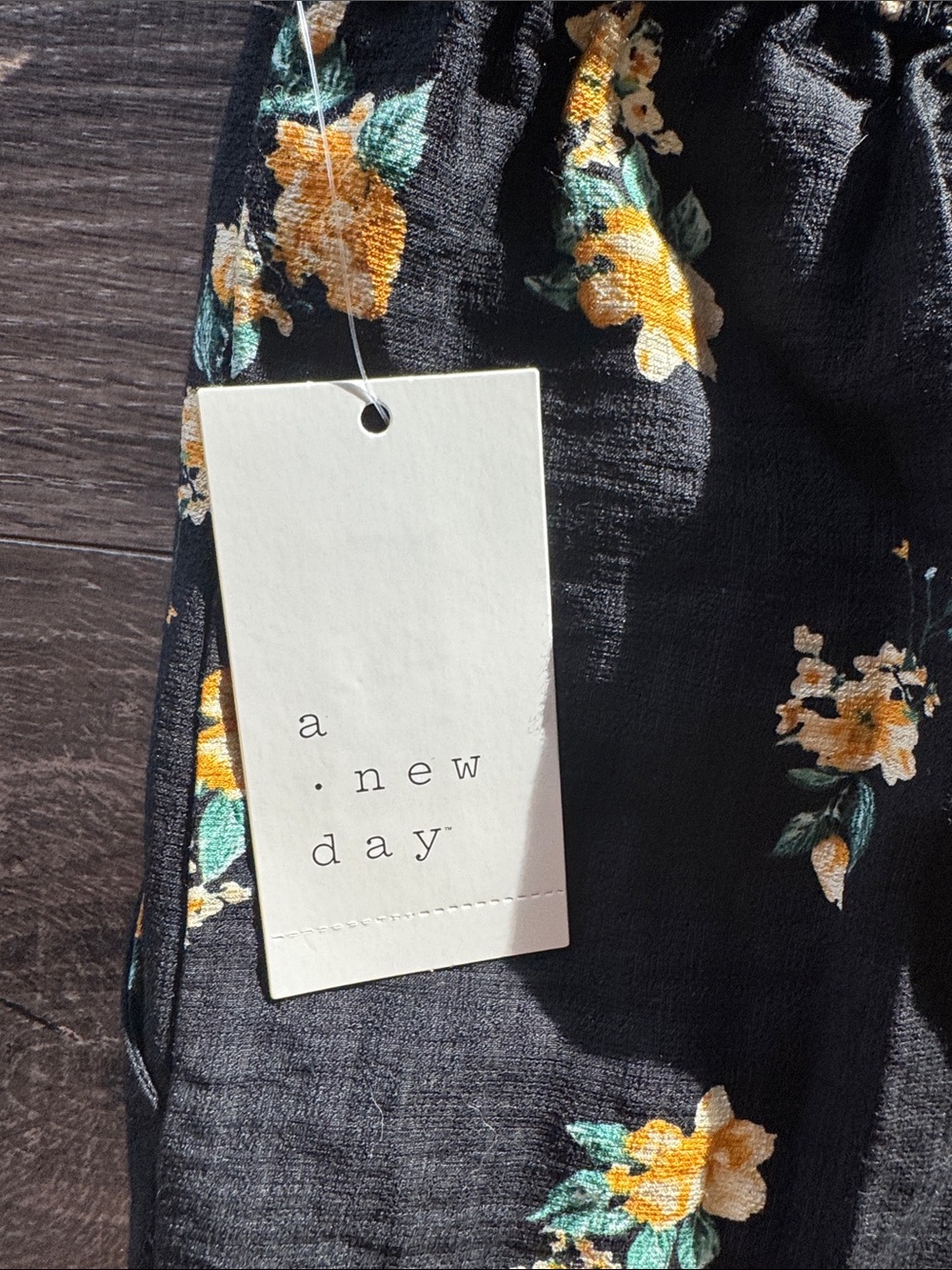 NWT a new day Black Floral Wide-Leg Pants and Top Set - Picture 2 of 9
